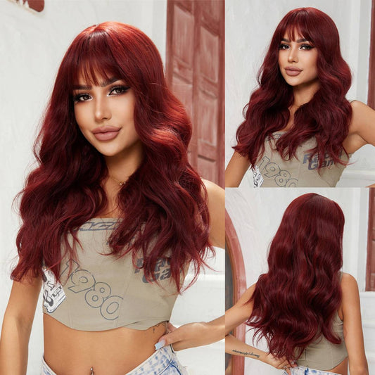 Wigs wear go wigs long body wave red Synthetic 24inch