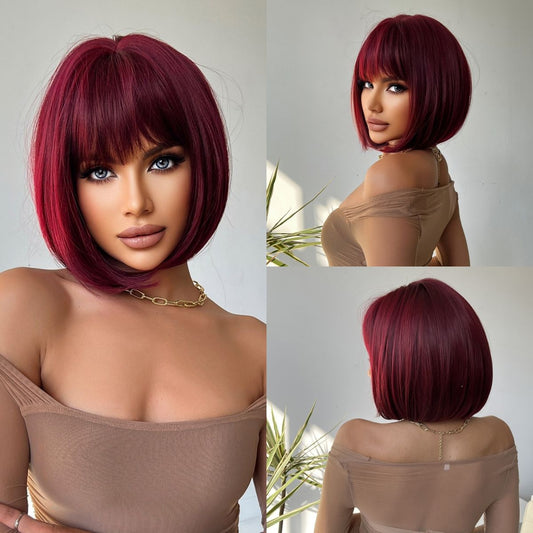 Wigs lace wigs Bob Short straight style Synthetic 12inch