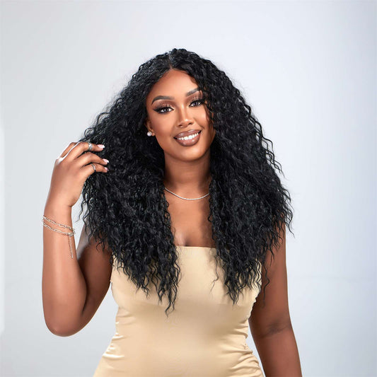 Wigs lace wigs T part Curly long Synthetic 24inch