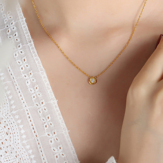 Minimalist Zircon Pendant Necklace