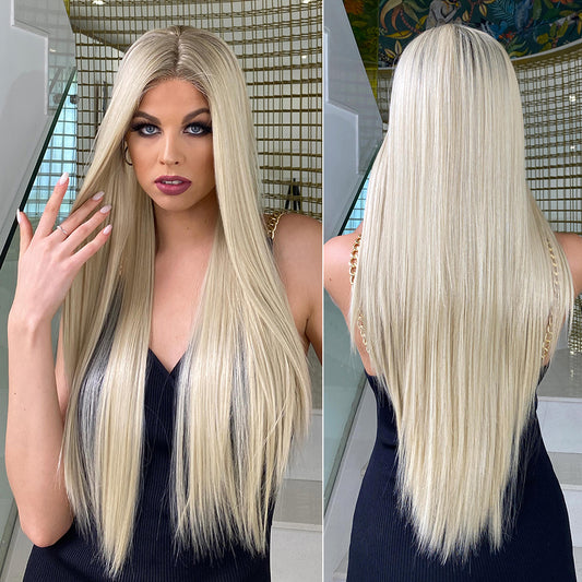 Wigs T Part Lace wig Long Straight Synthetic 26inch