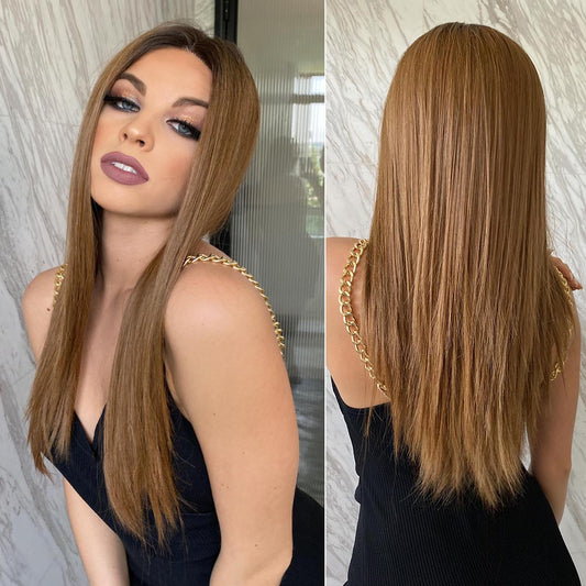 Wigs T Part Lace wig Long Straight Synthetic 22inch