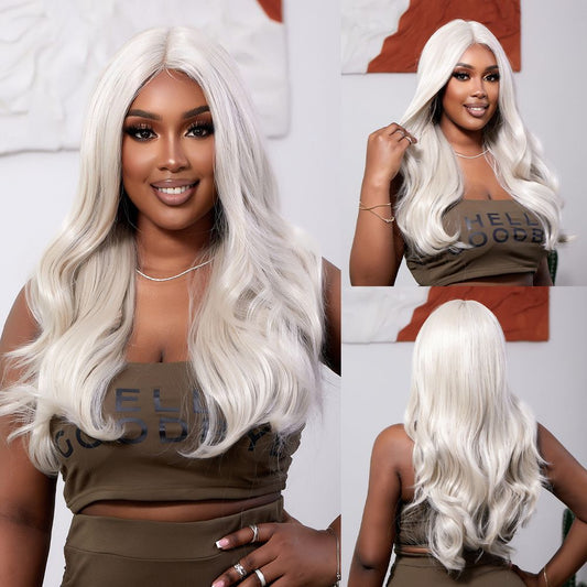 Wigs lace wigs T Part Body wave White Synthetic 24inch