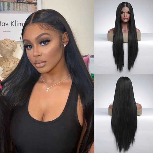 Wigs lace wigs T part Long straight Synthetic 30inch