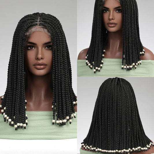 Wigs Lace Wig Braided Natural Black Synthetic 16inch