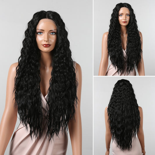 Wigs lace wigs T part deep wave  Long Synthetic 30inch