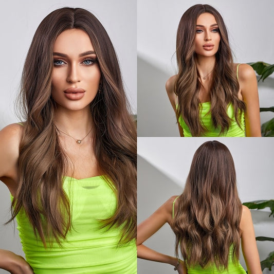 Wigs body wave Long Highlights wigs Synthetic 26inch