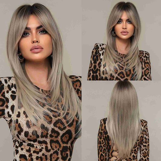 Wigs wear go wigs long straight blonde Synthetic 24inch